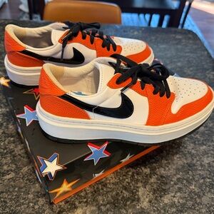 Nike AirJordan 1 Elevate Low SE Orange and White Sneakers